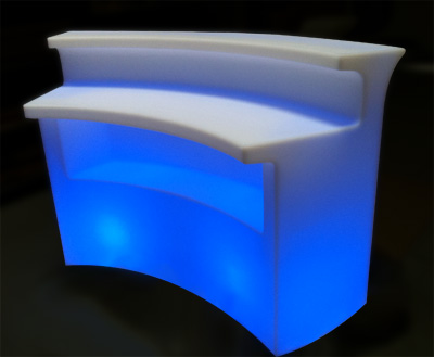 Bar lumineux avec rangement et ampoules a led RGB W